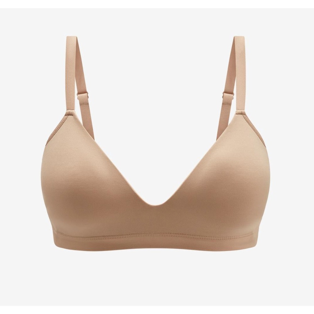 ThirdLove Form 360 Lifting Wireless Bra Medium MD Taupe Nude Seamless Molded Cup